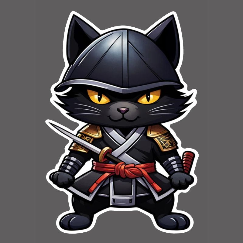chat ninja - chaton samourai