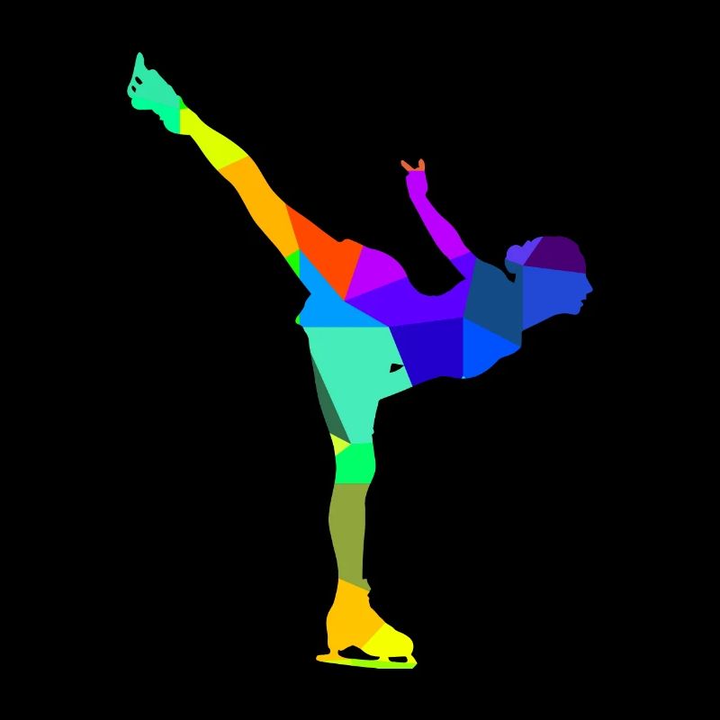 Eiskunstlaufen Schlittschuh Regenbogen Polygon