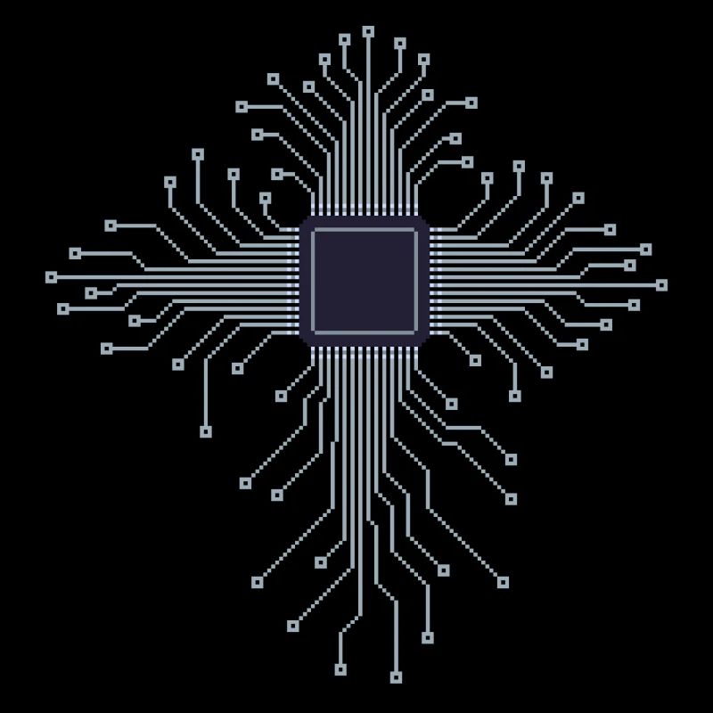 Pixel Art CPU Heart Circuit Board Gift for PC Nerds