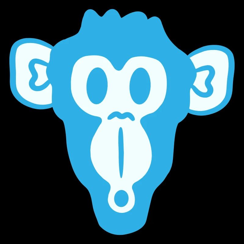 Wondered Curious Monkey Head Fright Face