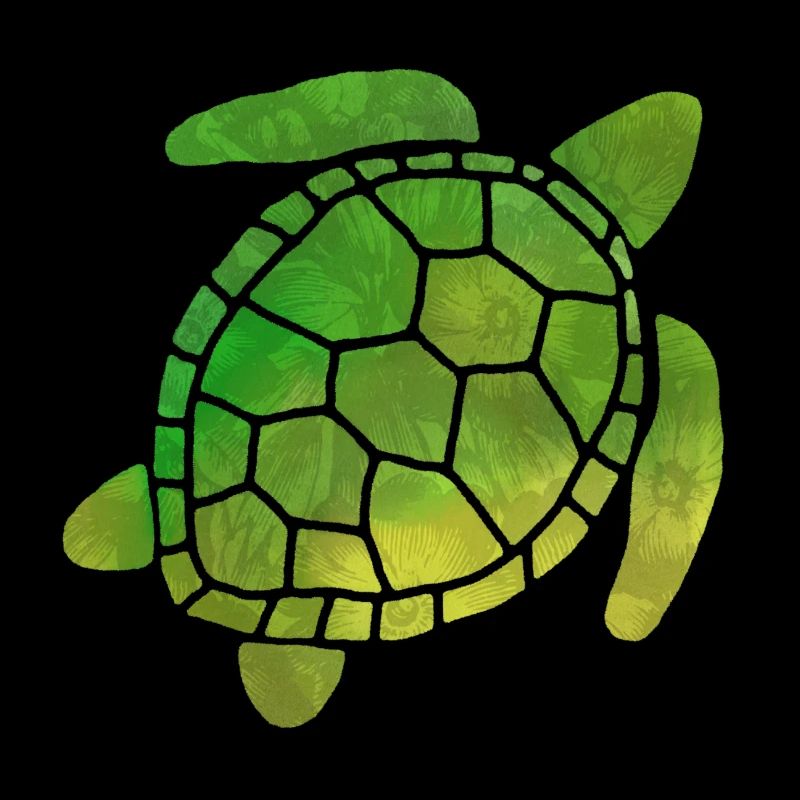 Turtle with floral pattern