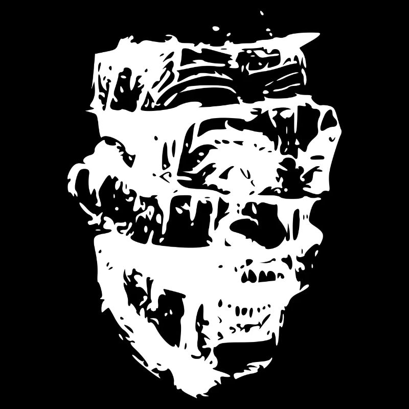 Scary Head Zombie white