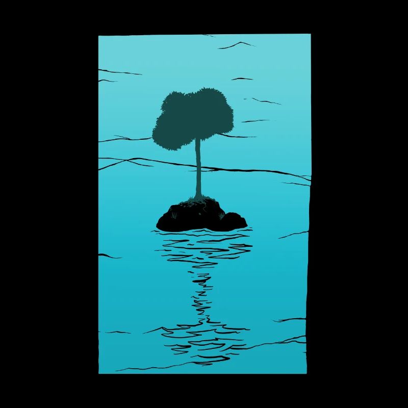 Île avec arbre
