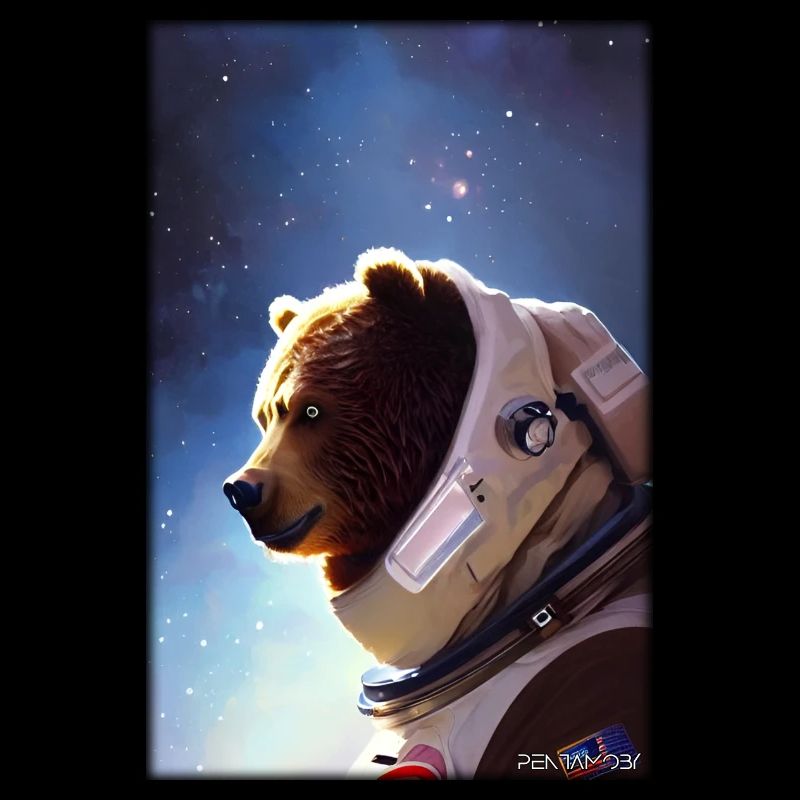 Bear Wildlife Astronaut Future Sci-Fi Technology