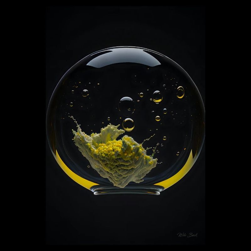 Nuages dans une bulle jaune 3