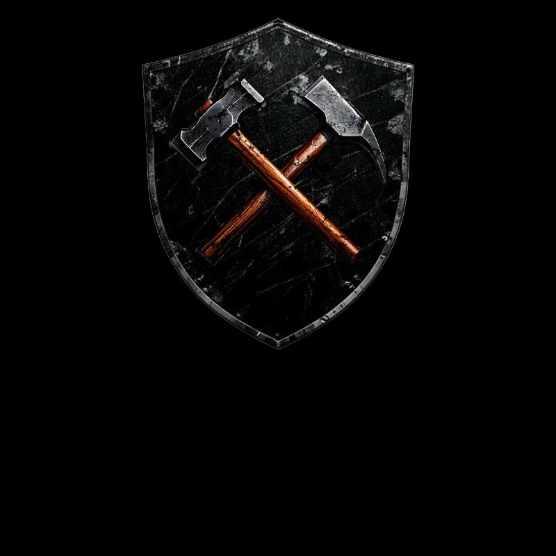 Good luck on logo mining miner mallet and iron