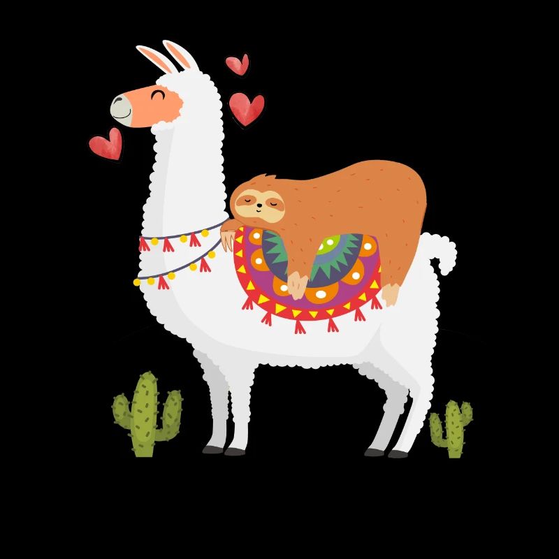 Sloth Sleeping on Llama T Shirt