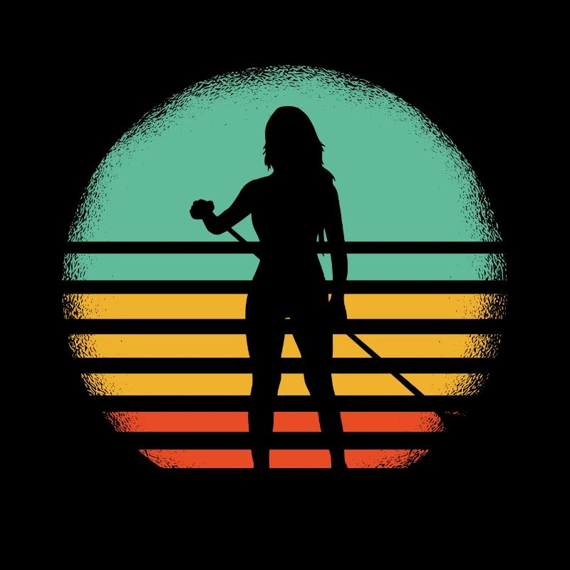 Retro Mädchen Stand Up Paddle