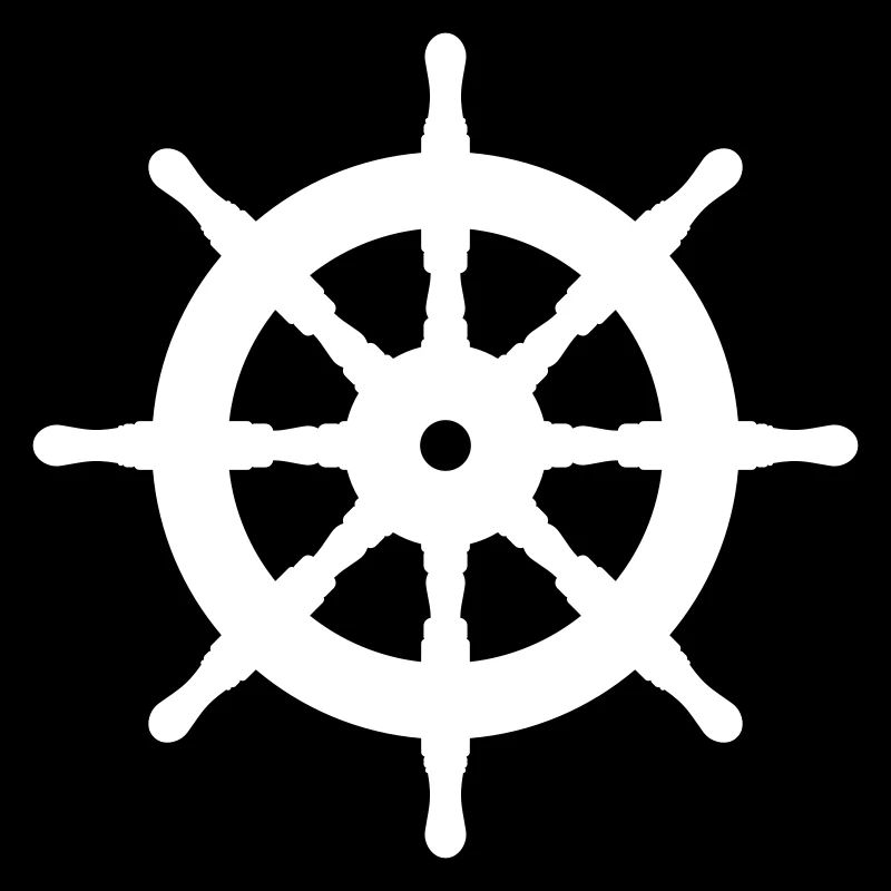 Symbolform des Schiffsrudersymbols. Logo des Schiffsruders