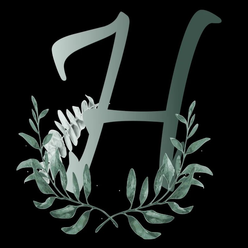 Buchstabe H mit Pflanzen