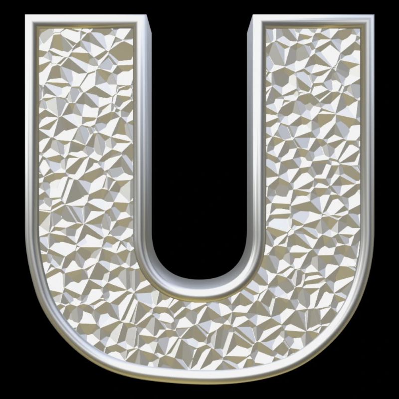 U, letter, initial, monogram,