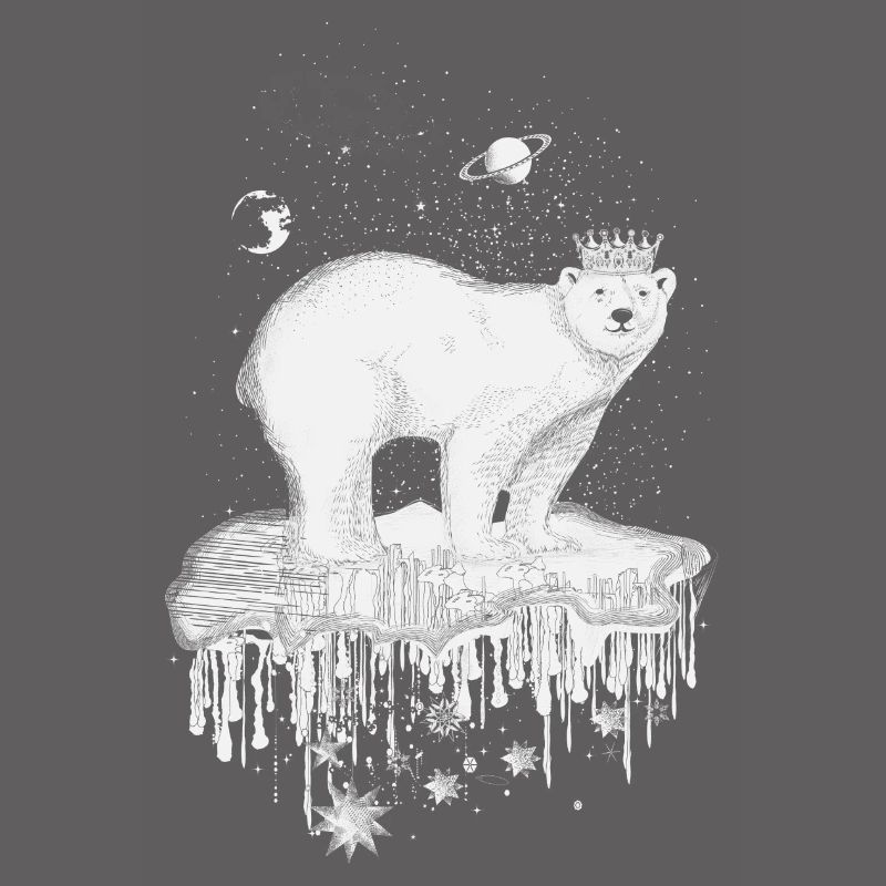 Eisbär mit Krone auf Eisscholle