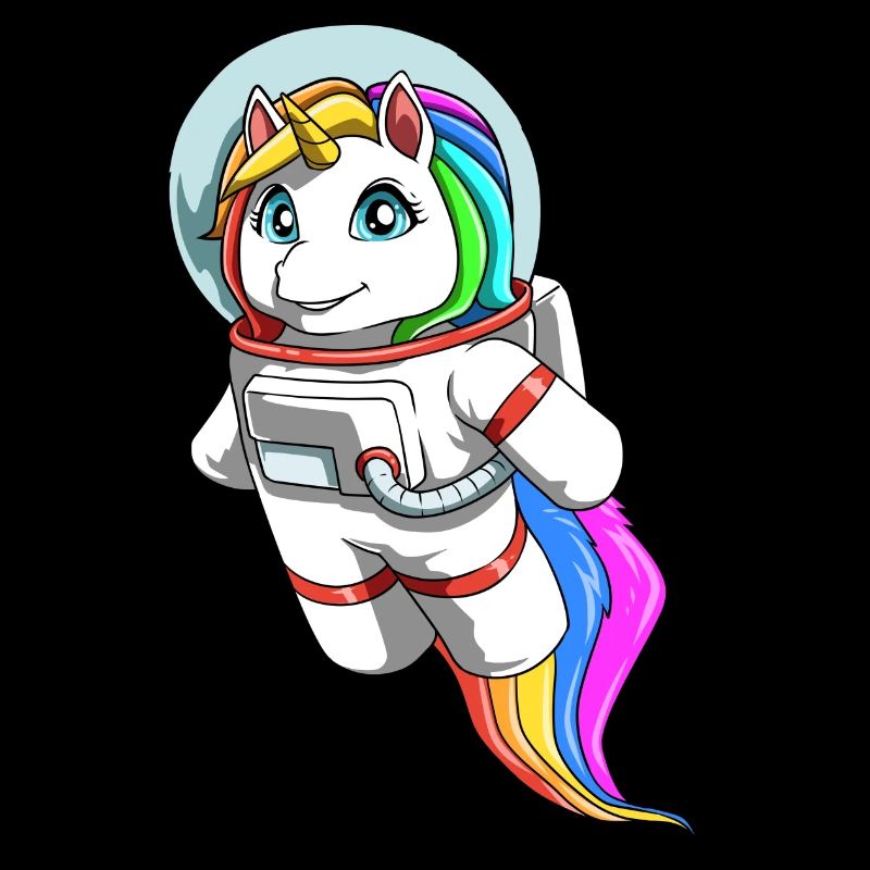 Freundliches Einhorn als Astronaut