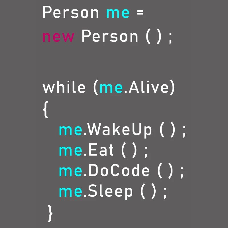 Person me = new person (); Programming Code Java