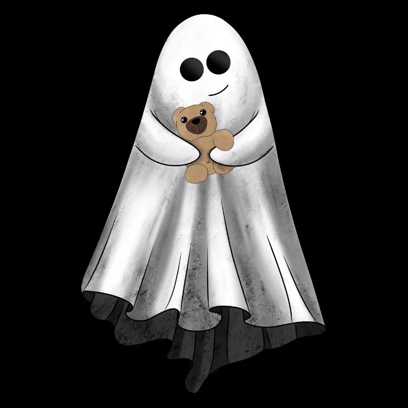 Cute ghost with teddy bear
