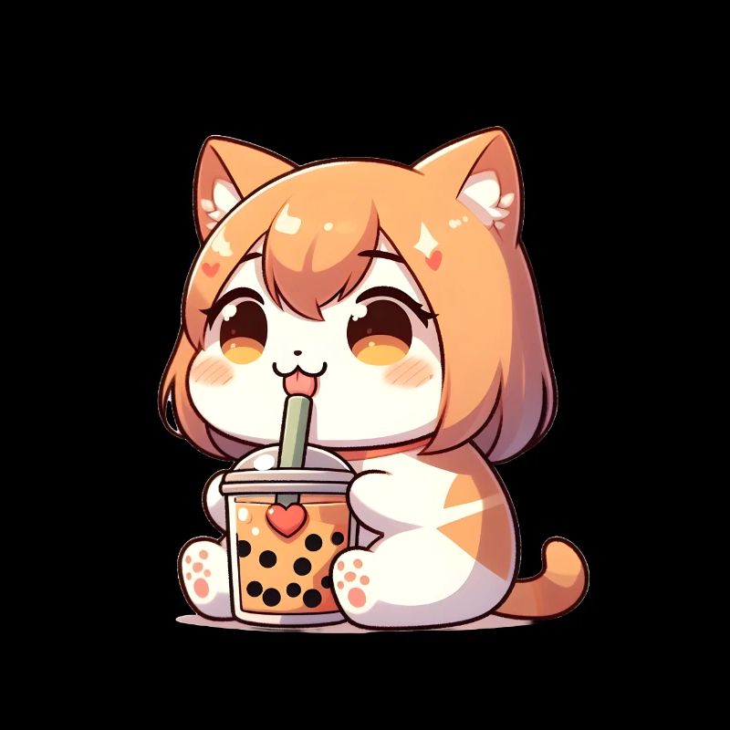 Anime Cat Bubble Tea