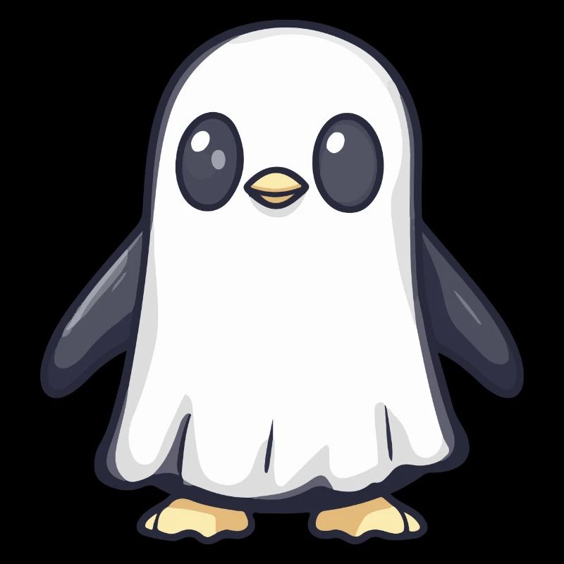 Penguin Halloween Funny Ghost