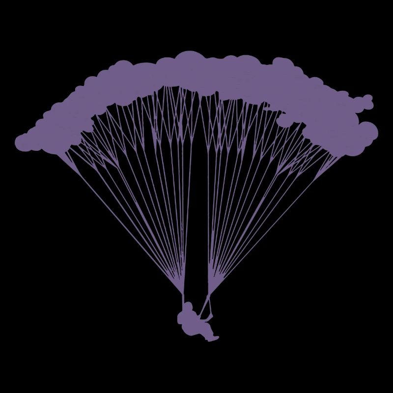 Skydiver in clouds silhouette