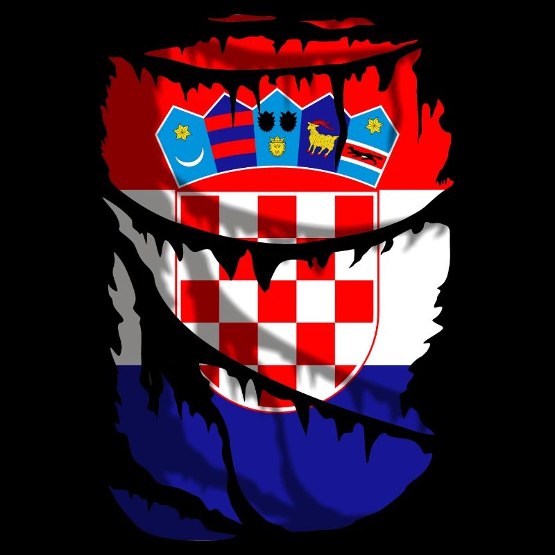 Flagge Kroatiens, zerbrochener oder zerrissener Stoffeffekt