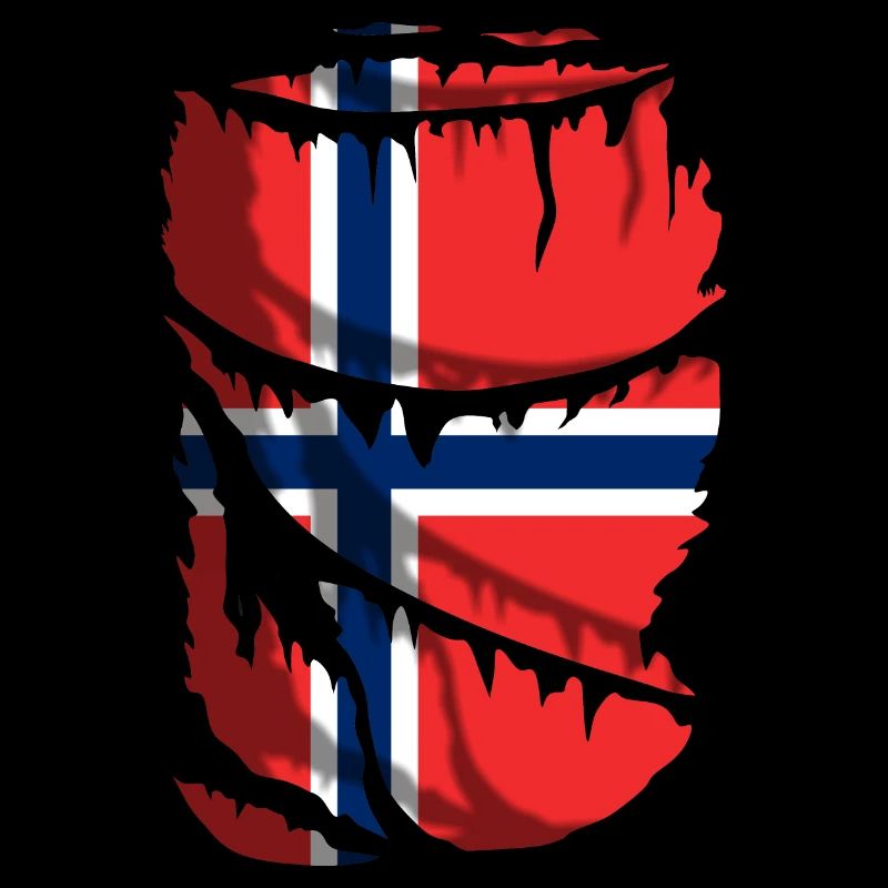 Flagge Norwegens, zerbrochener oder zerrissener Stoffeffekt