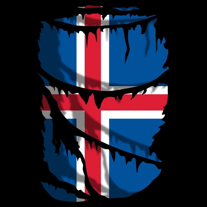 Flagge Islands, zerbrochener oder abgenutzter Stoffeffekt