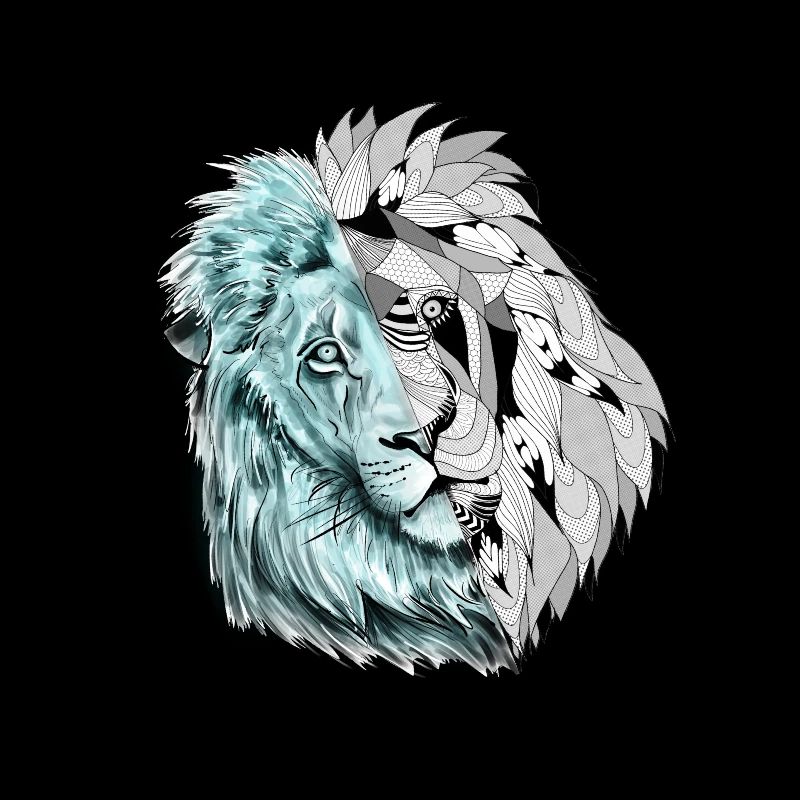 A beautiful lion with an interesting pattern
