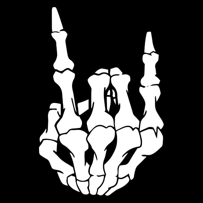 Hand Skelett Rock´n´ Roll Geschenk Idee weiss