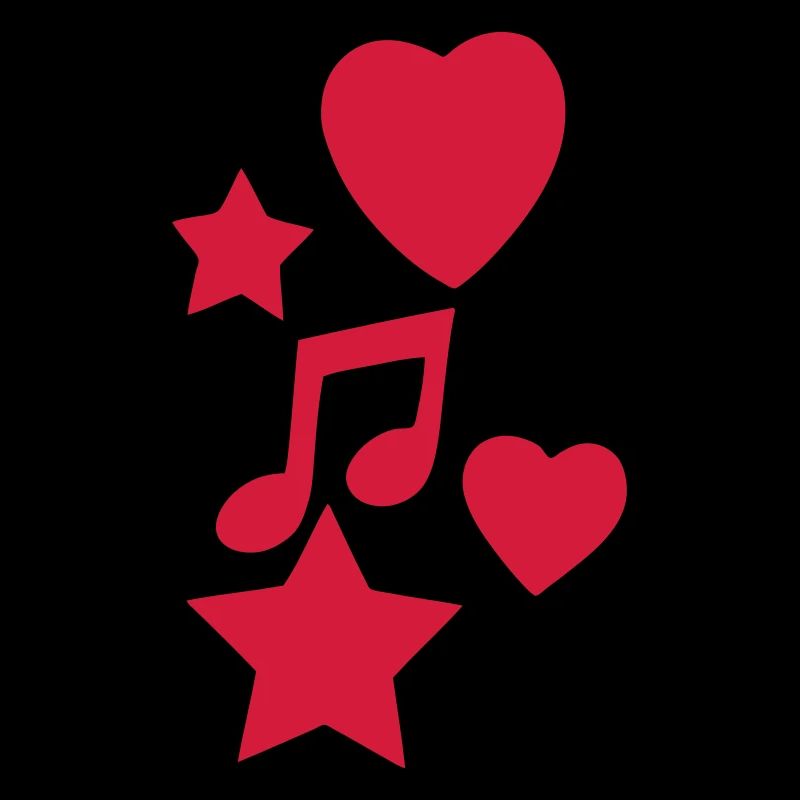 Note mit Herzen und Sternen