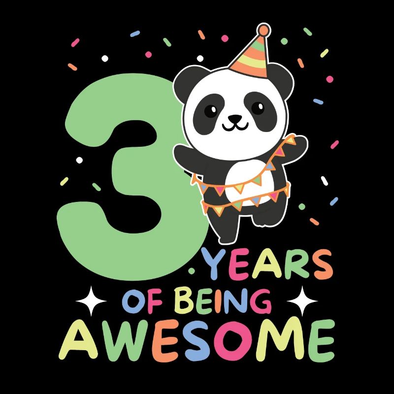 Panda for 3rd birthday children three years old