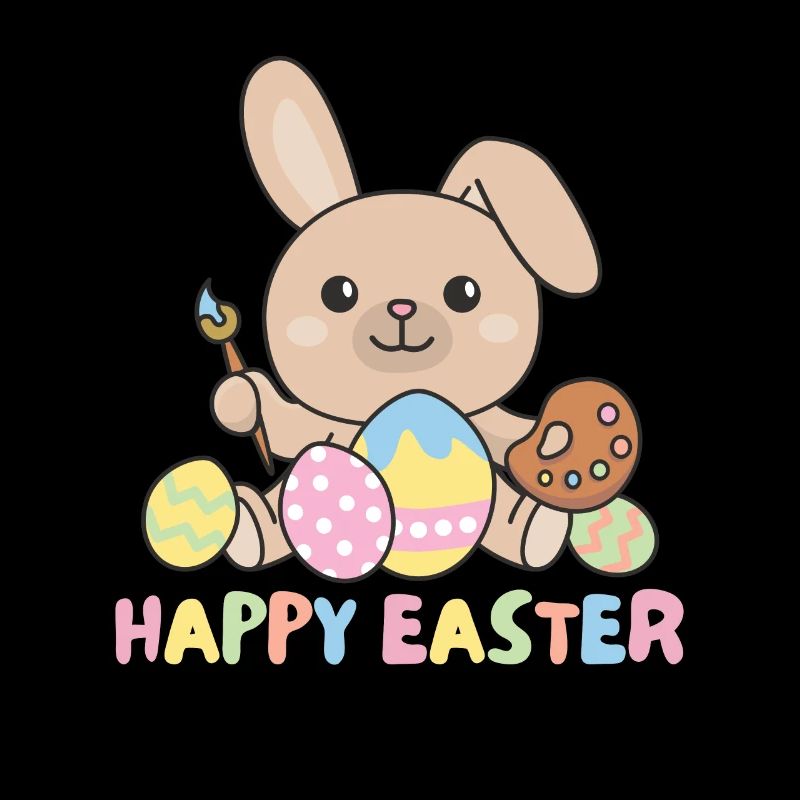 joyeuse Pâques lapin doux Pâques avec œufs de Pâques