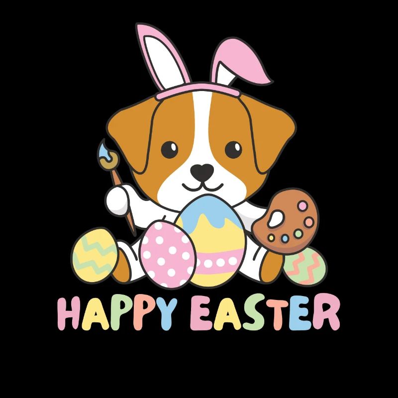 Joyeux Pâques mignon Jack Rusll Chiens de Pâques