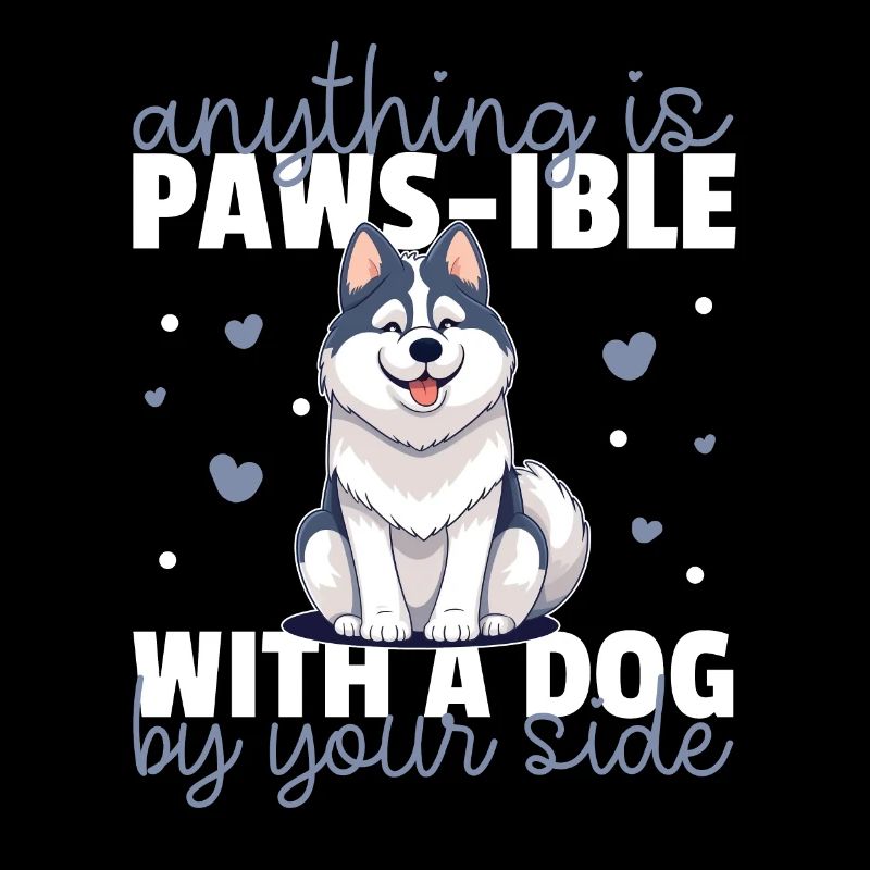 Chiens jeu de mots mignon husky