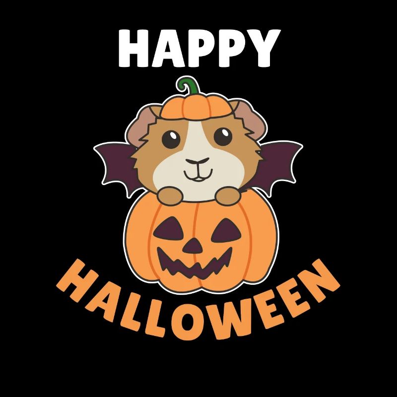 Cochon d’Inde Joyeuse Chauve-souris de citrouille d’Halloween