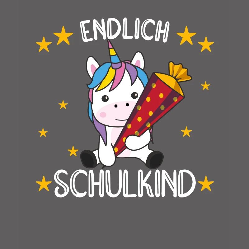 endlich Schulkind Einschulung Schule Einhorn