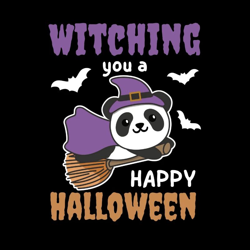 Panda Witch vous sorcière un joyeux Halloween