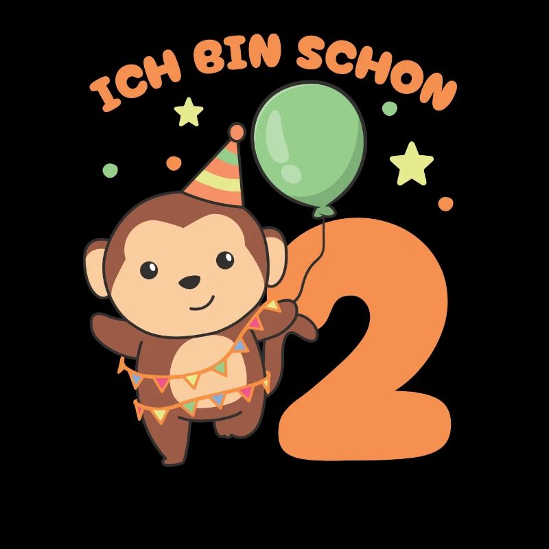 Ich bin schon 2 Affen Geburtstags Kinder