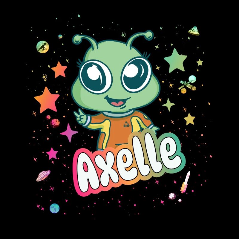 AXELLE - Schöner Mädchen Name mit süßem Alien
