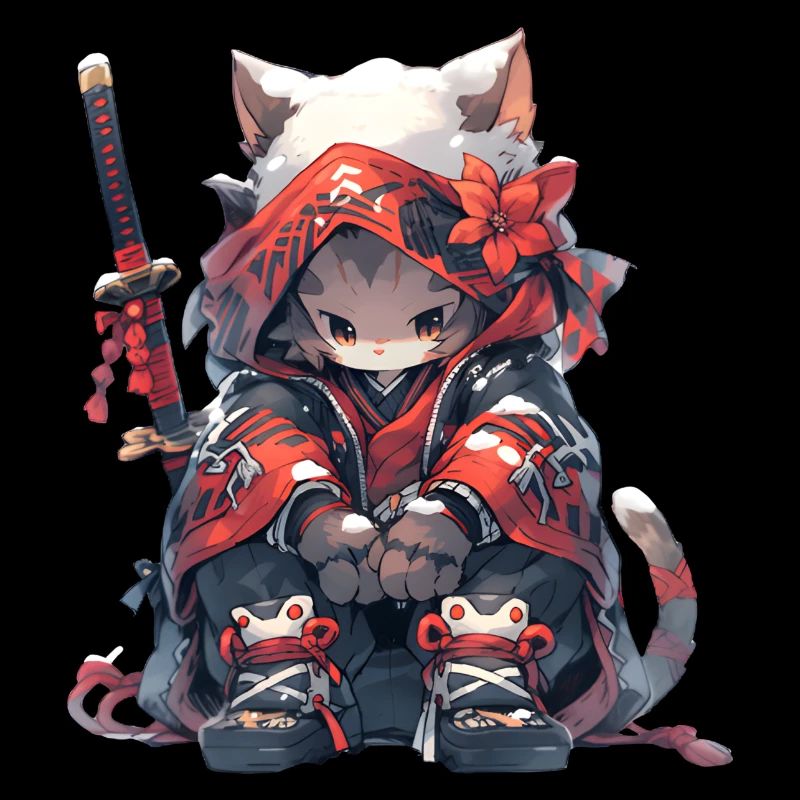 Cute Samurai Cat