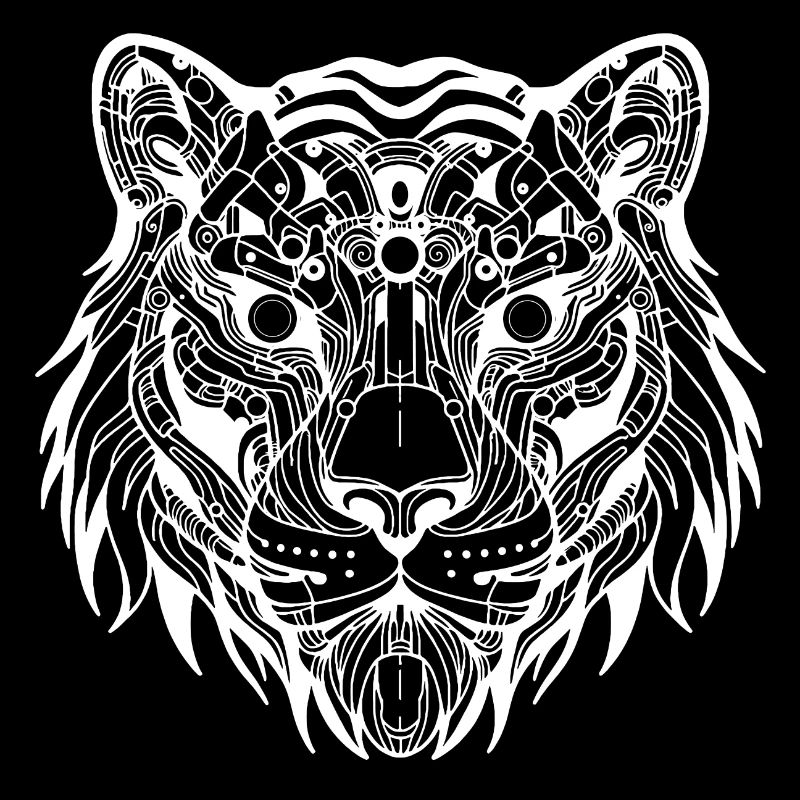 Biomechanical Tiger - White Design