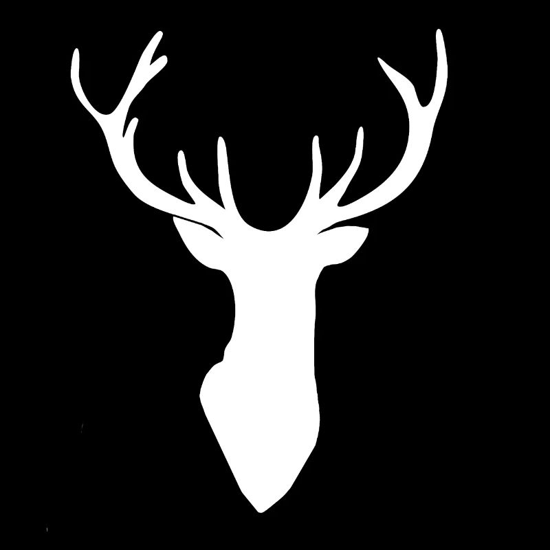 Hirschkopf Hirsch Geweih Silhouette weiß