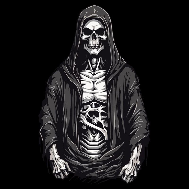 Halloween Grim Reaper Skeleton Skull Design