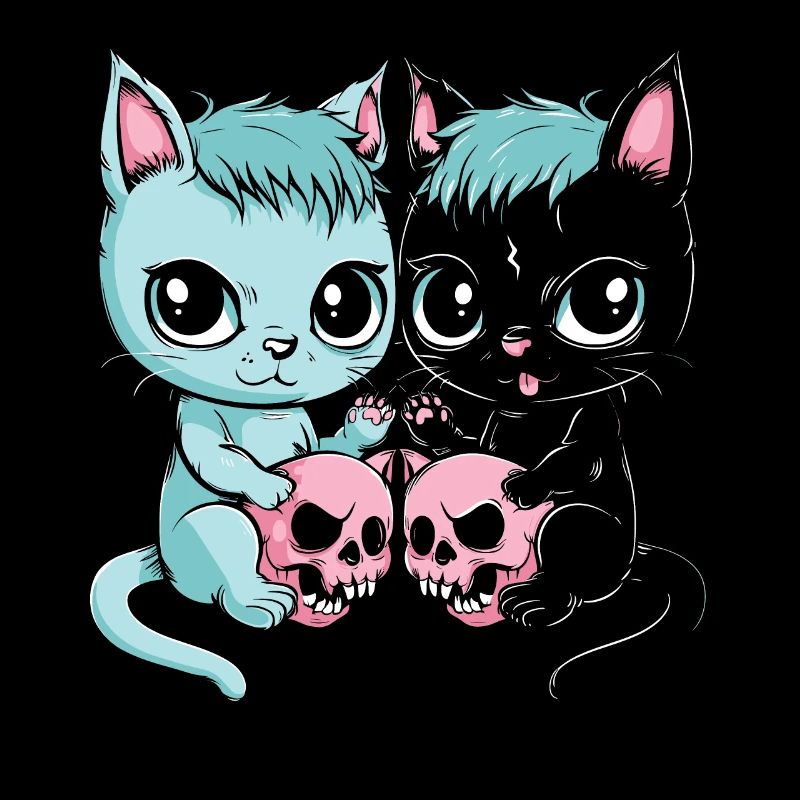 Kawaii Cat Pastel Goth Devilish