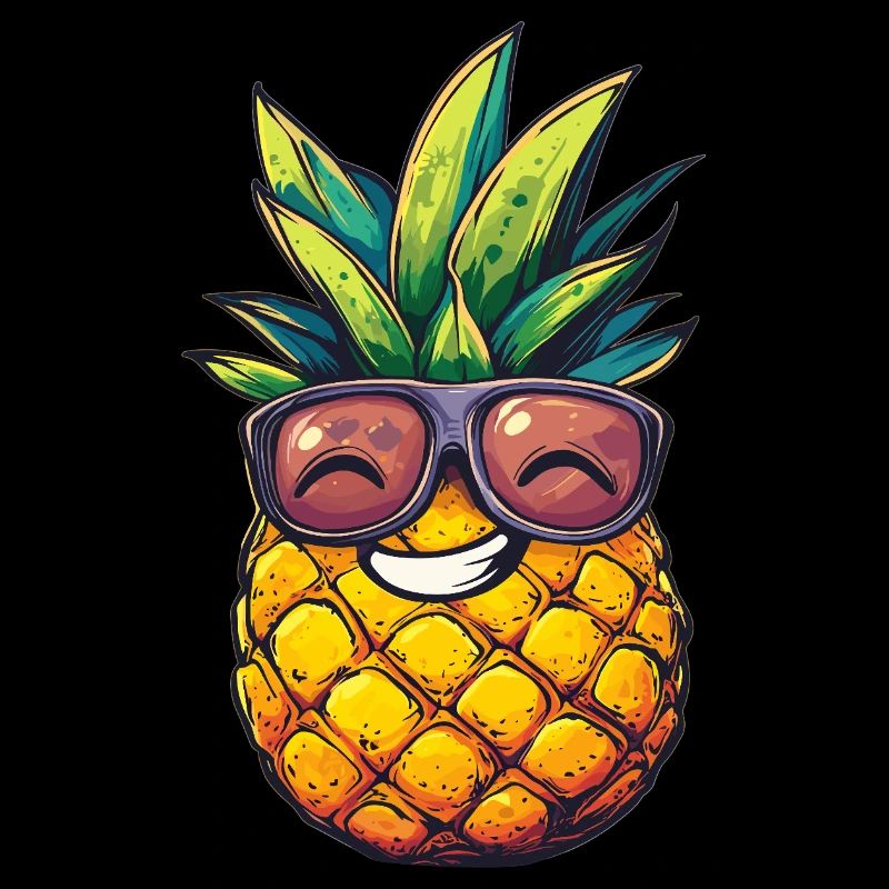 Coole Ananas mit Sonnenbrille