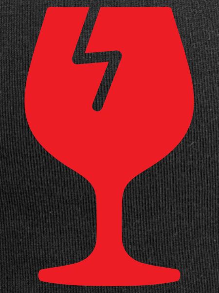 Zerbrechliches Glas-Solid-Icon-Griff mit Sorgfalt Versand