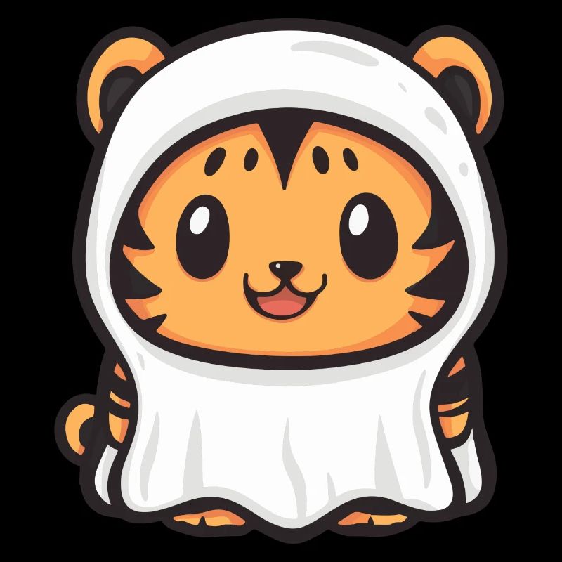 Tiger Halloween Funny Ghost