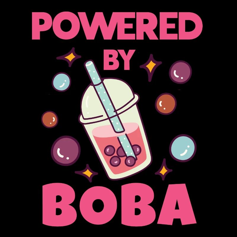 Boba Bubble Tea Lover Cute Kawaii Style Powered By
