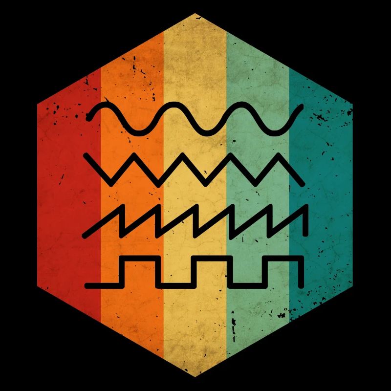 Vintage synthesizer analog synth waveform music