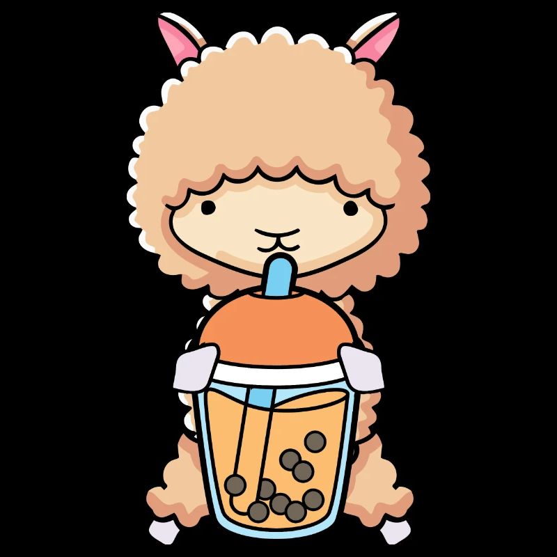 Bubble Milk Tea Llama drinks Boba milk tea