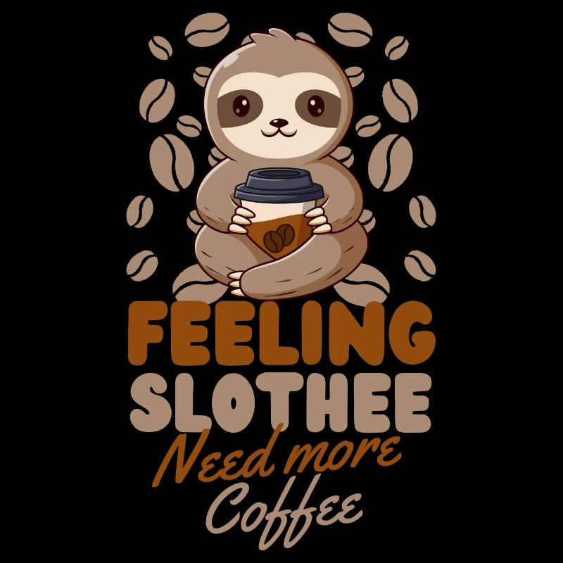Faultier Kaffee Cafe Faultier braucht Kaffee