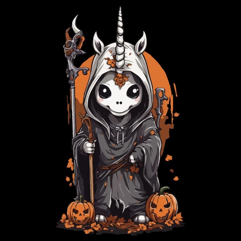 Conception mignonne effrayante Licorne magicien Halloween